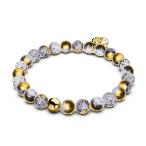 Gold Chrome x White Glitter Glass Bracelet